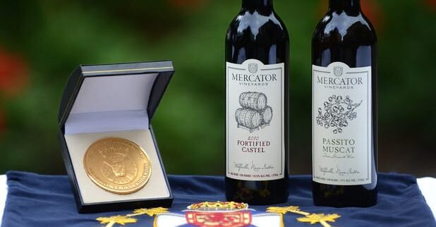 Mercator Vineyard's 2010 Fortified Castel and Passito Muscat awarded the 2021 Lieutenant Governor's Award for Excellence in Nova Scotia Wine